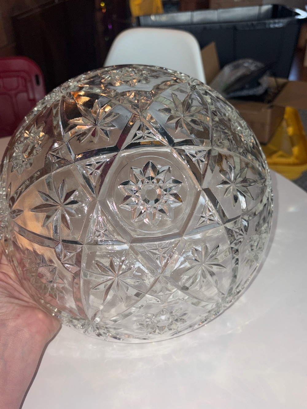 Anchor Hocking Clear Cut Glass Globe Lantern Shade